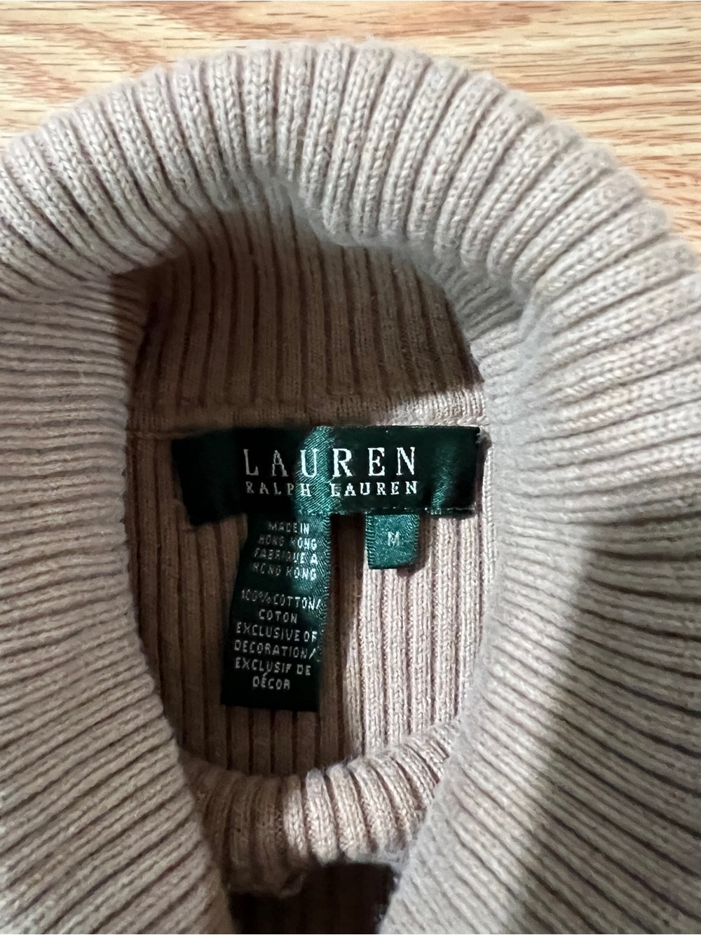 Ralph Lauren Ribbed Turtleneck Sweater - Taupe - Picture 4 of 4